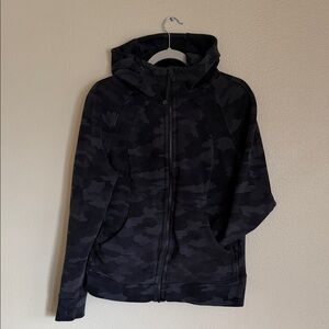 🖤Lululemon Black Camo Scuba Zip-Up Hoodie